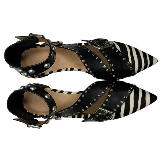 Isabel Marant Zebra Print Linzy Eyelet Puntige Ballerina's in Dierenprint Kalfsleder - Image 6