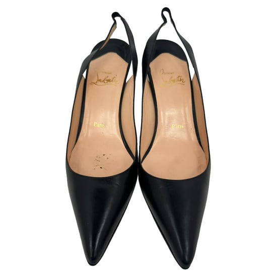 Christian Louboutin Kate 55 Slingback Pumps in Zwart Leer - Image 3