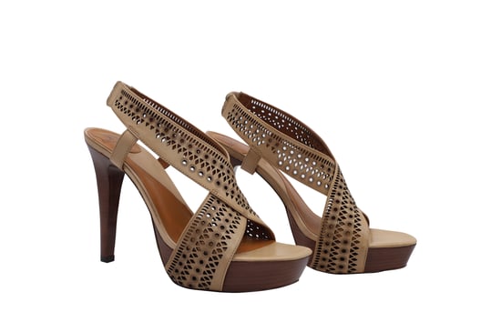 Diane Von Furstenberg Zoe hoge platform sandalen in bruin leer - Image 4