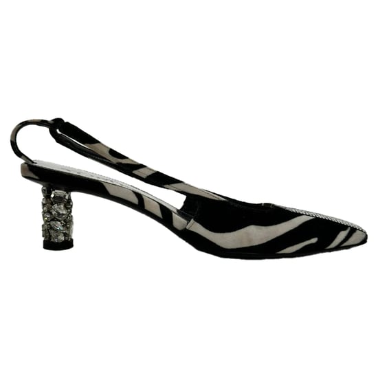 Tom Ford Zebra-Print Slingback Hakken in Zwart en Witte Suède - Image 1