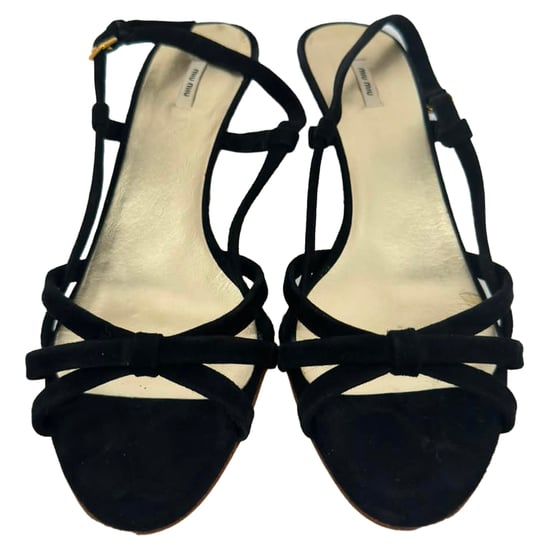 Miu Miu Slingback Sandalen in Zwart Suède - Image 2