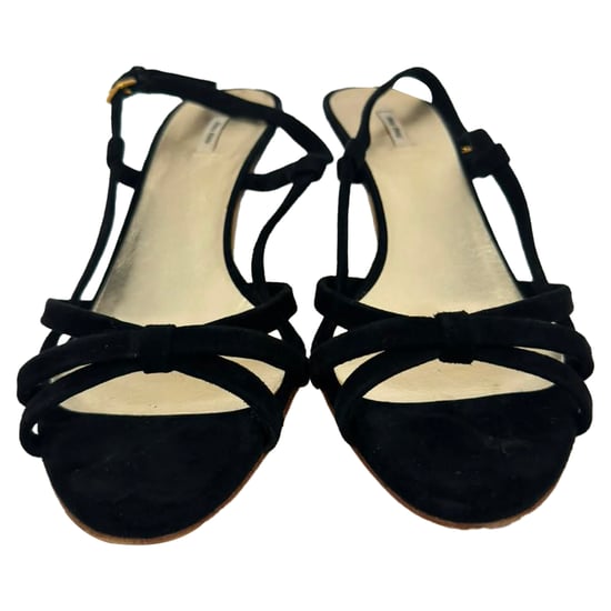 Miu Miu Slingback Sandalen in Zwart Suède - Image 3