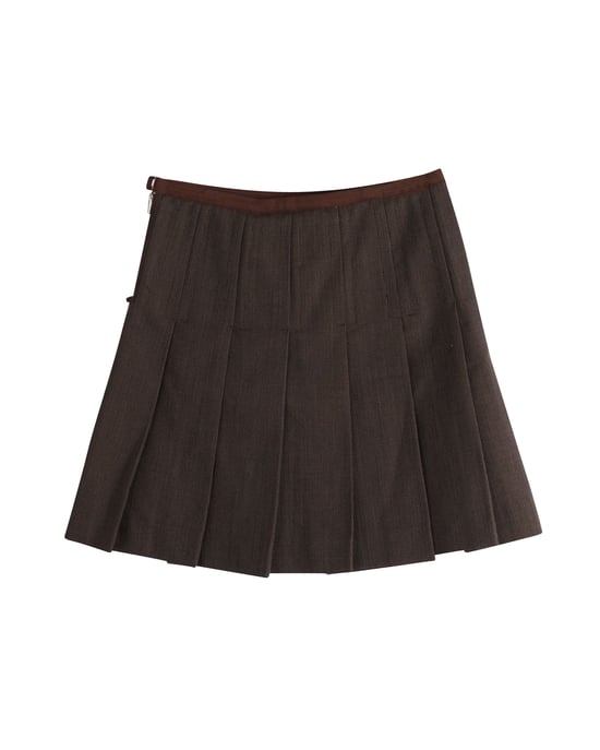 Geplooide rok van Marc Jacobs in bruine wol - Image 2