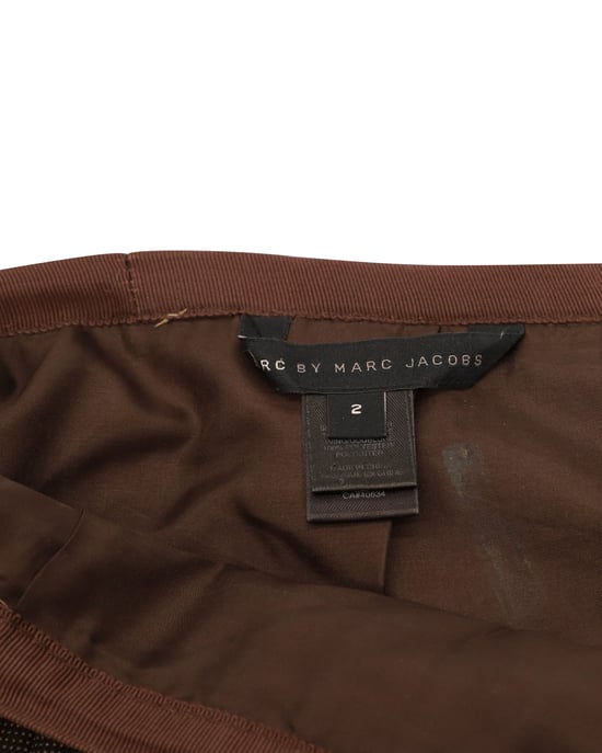 Geplooide rok van Marc Jacobs in bruine wol - Image 3