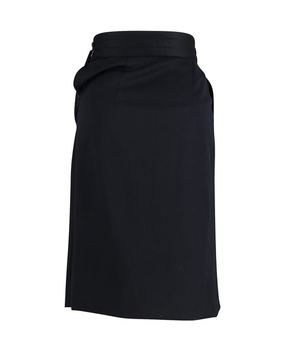 Escada midi-rok met overslag in zwarte wol - Image 3