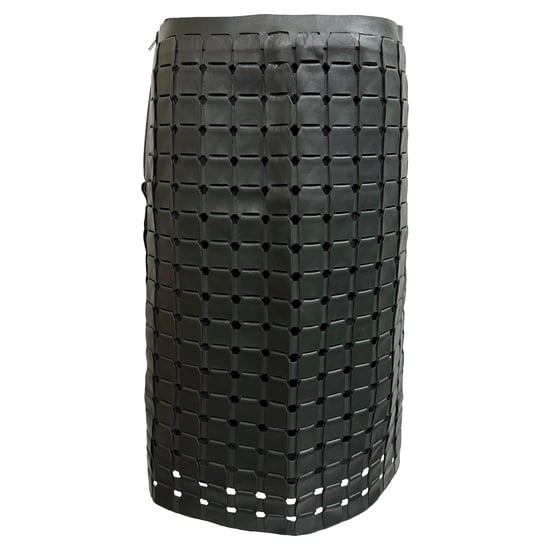 Geweven rok van Bottega Veneta in zwart leer - Image 1