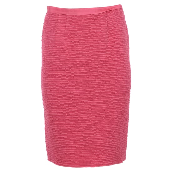 Nina Ricci kokerrok tot op de knie met textuur in roze wol - Image 1