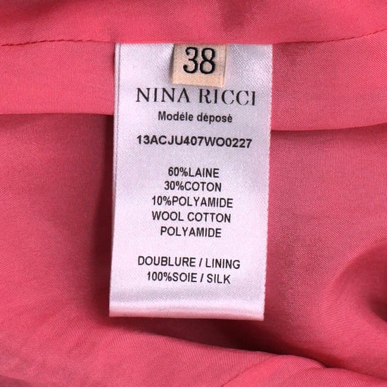 Nina Ricci kokerrok tot op de knie met textuur in roze wol - Image 5