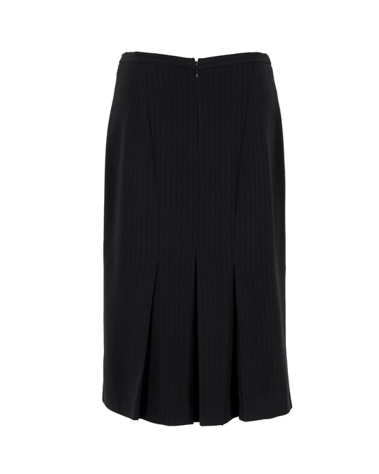 Max Mara gestreepte midi-kokerrok in zwart triacetaat - Image 3