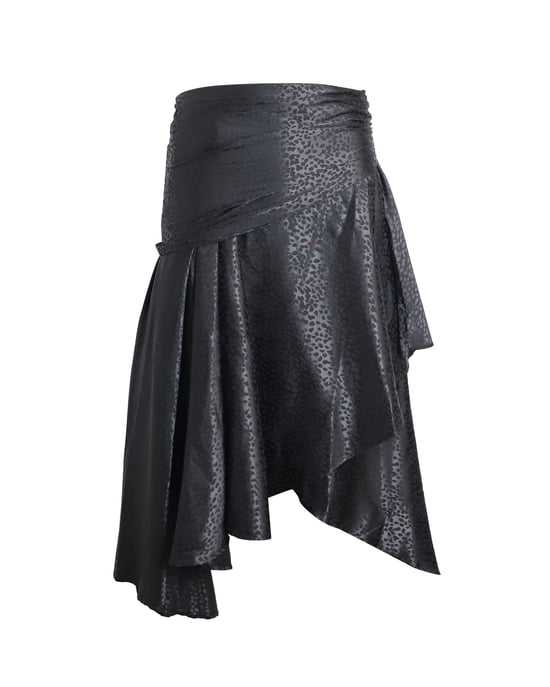 Dodo Bar of gedrapeerde midi-rok in zwart polyester - Image 1