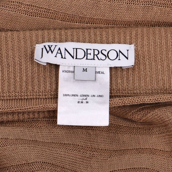Jw Anderson gebreide midi-rok van bruin linnen - Image 4