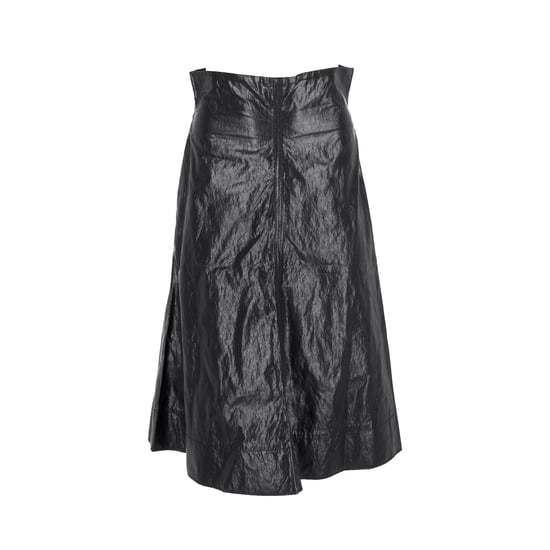 Philosophy di Lorenzo Serafini A-lijn rok van imitatieleer met kreukels in zwarte viscose - Image 1