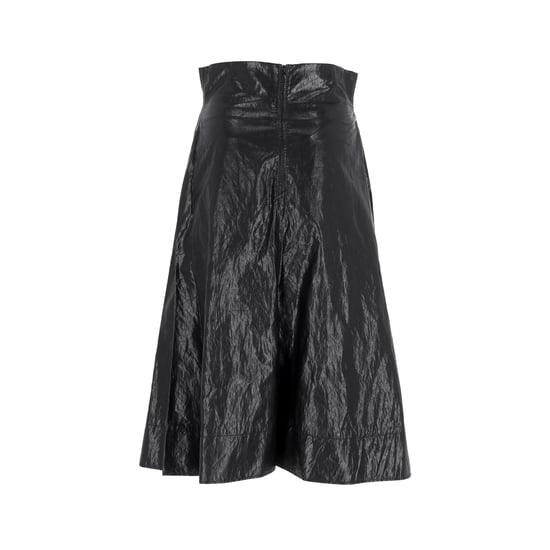 Philosophy di Lorenzo Serafini A-lijn rok van imitatieleer met kreukels in zwarte viscose - Image 3
