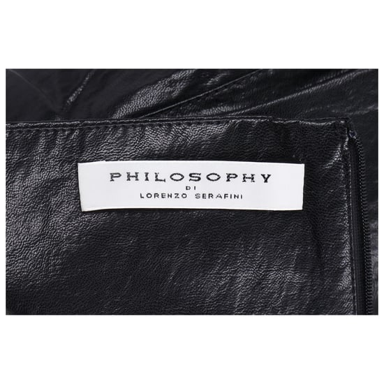 Philosophy di Lorenzo Serafini A-lijn rok van imitatieleer met kreukels in zwarte viscose - Image 4