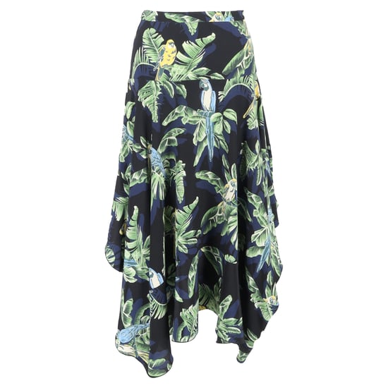Stella McCartney midi-rok met asymmetrische zoom en paradijsvogelprint in veelkleurige zijde - Image 1