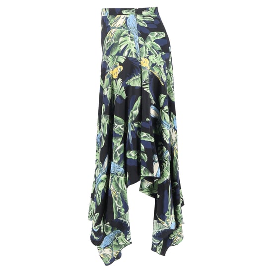Stella McCartney midi-rok met asymmetrische zoom en paradijsvogelprint in veelkleurige zijde - Image 2