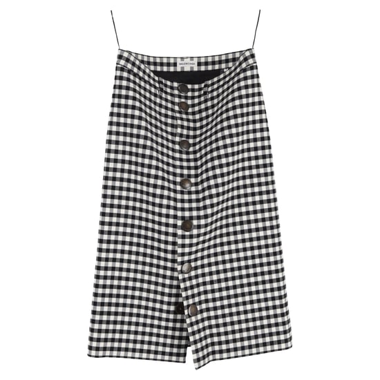 Balenciaga midi-rok met gingham-patroon in zwart polyester - Image 1
