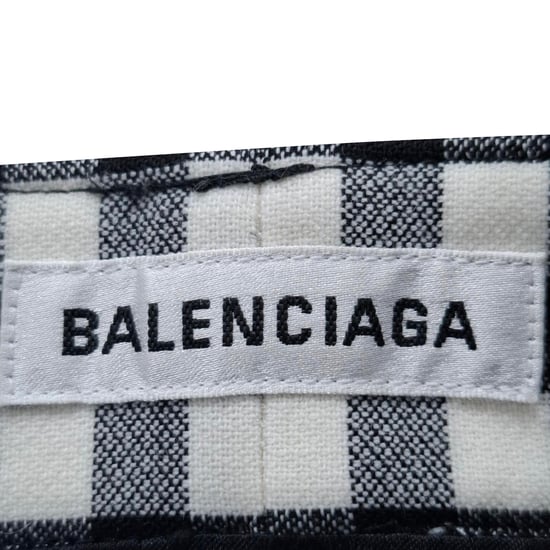 Balenciaga midi-rok met gingham-patroon in zwart polyester - Image 3