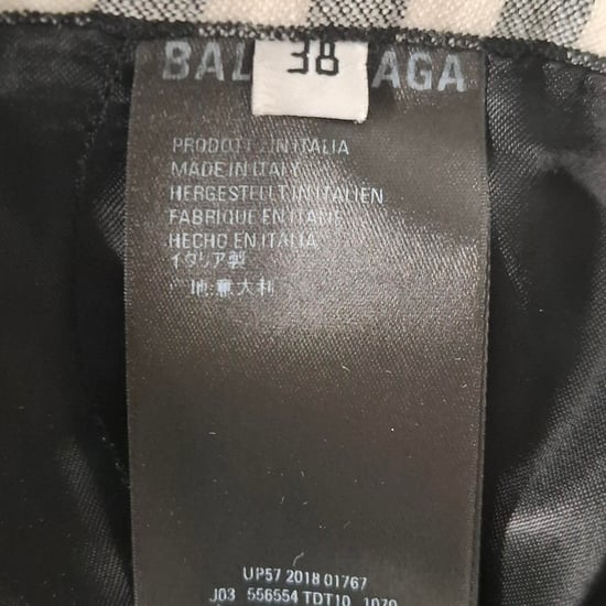 Balenciaga midi-rok met gingham-patroon in zwart polyester - Image 5