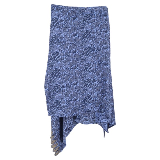 Chloe Asymmetrische Rok met Bloemenprint in Blauwe Viscose - Image 1