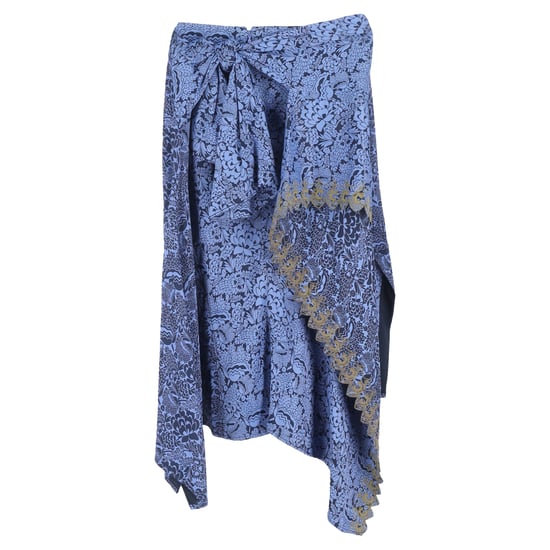 Chloe Asymmetrische Rok met Bloemenprint in Blauwe Viscose - Image 2
