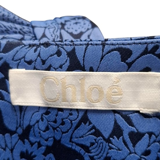 Chloe Asymmetrische Rok met Bloemenprint in Blauwe Viscose - Image 3