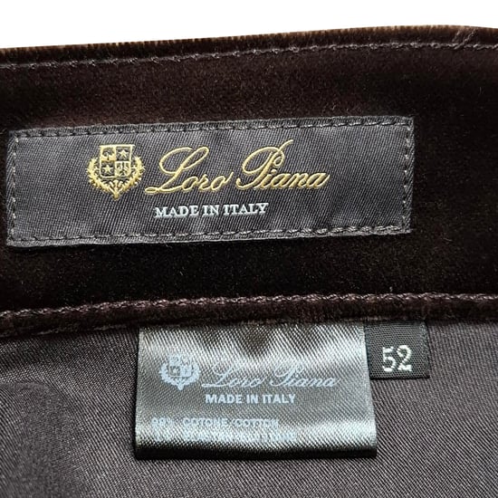 Loro Piana middelhoge broek met rechte pijpen in bruin fluweel - Image 3