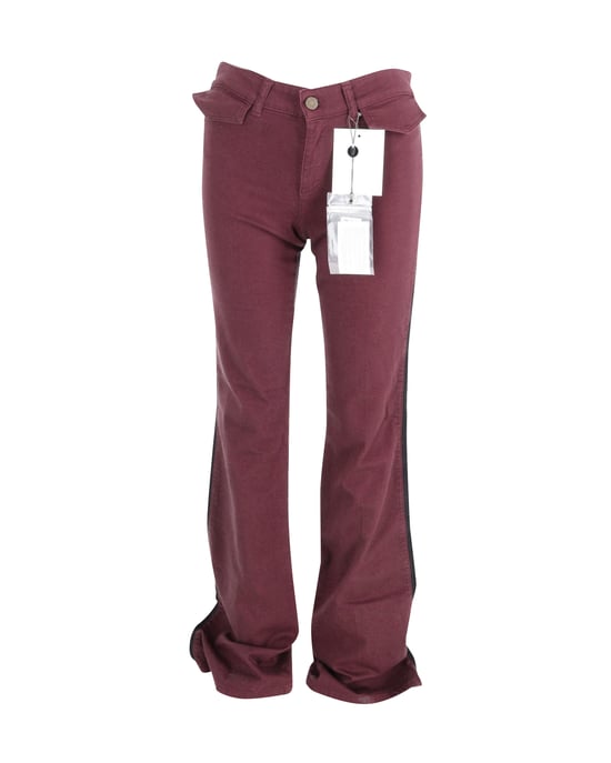Alexander McQueen flared jeans van bordeauxrood katoen - Image 3