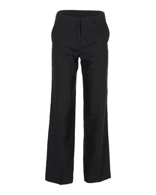 Max Mara broek met wijde pijpen in zwart linnen - Image 1