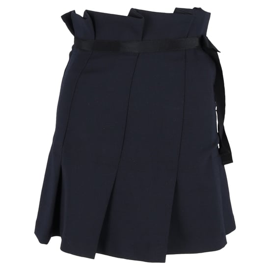 Sandro Paris geplooide minirok met strik in marineblauw polyester - Image 1