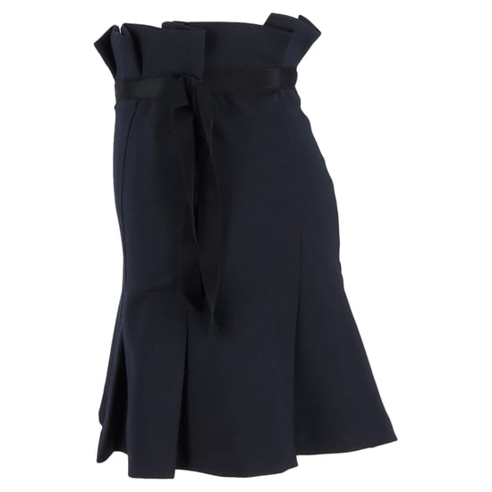 Sandro Paris geplooide minirok met strik in marineblauw polyester - Image 2