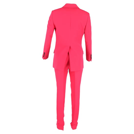 Gucci blazer en broek met contrasterende revers in roze wol. - Image 3