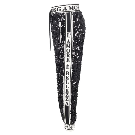 Dolce & Gabbana joggingbroek met pailletten en trekkoord in zwart polyester - Image 2