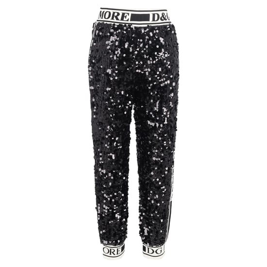 Dolce & Gabbana joggingbroek met pailletten en trekkoord in zwart polyester - Image 3