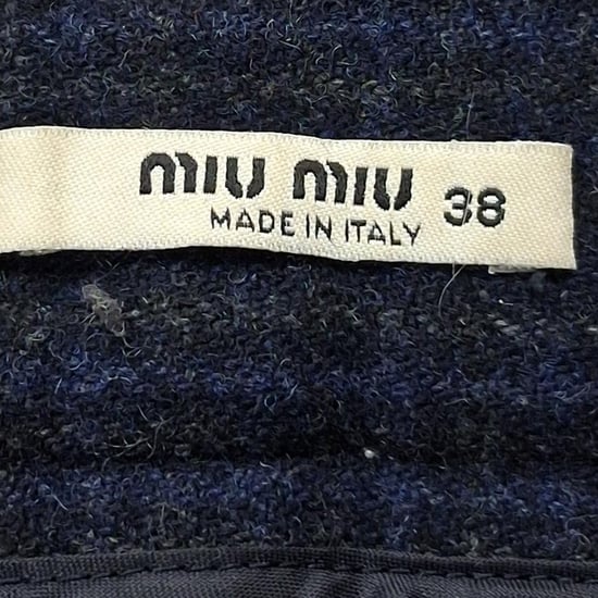 Miu Miu cropped broek in marineblauwe wol - Image 3
