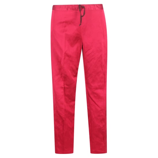 Dries Van Noten broek met wijde pijpen en trekkoord in roze zijde - Image 1
