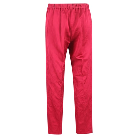 Dries Van Noten broek met wijde pijpen en trekkoord in roze zijde - Image 3