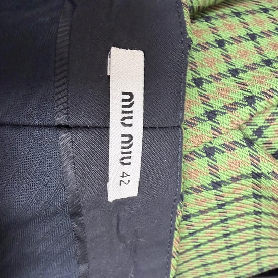 Miu Miu geruite broek van groene wol - Image 3
