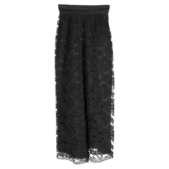 Valentino Boutique broek met wijde pijpen en kanten details in zwart polyester - Image 1