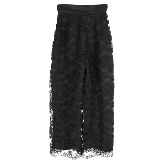 Valentino Boutique broek met wijde pijpen en kanten details in zwart polyester - Image 2