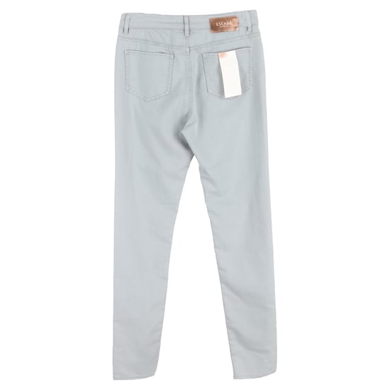 Escada jeans met rechte pijpen in lichtgrijze katoenen denim - Image 2