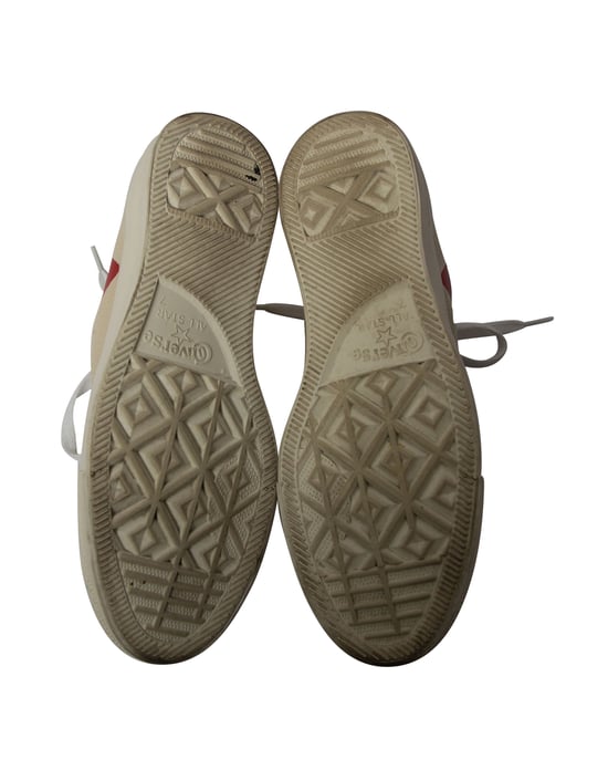 Comme Des Garcons Play x Converse lage sneakers in beige canvas - Image 5