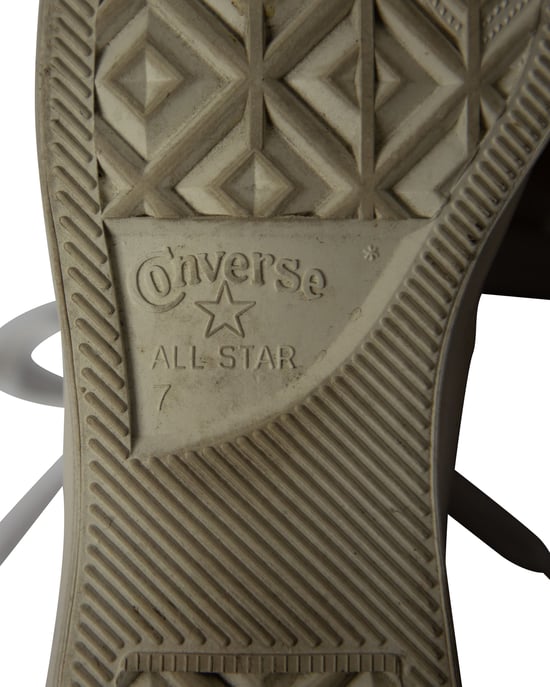 Comme Des Garcons Play x Converse lage sneakers in beige canvas - Image 6