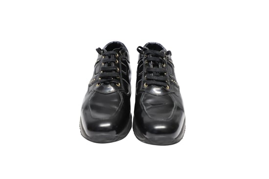 Hogan Interactive sneakers met studs in zwart lakleer - Image 2