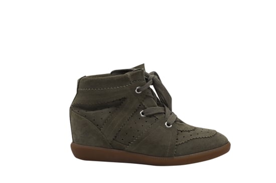 Isabel Marant Bobby Wedge vetersneakers in groen suède - Image 1