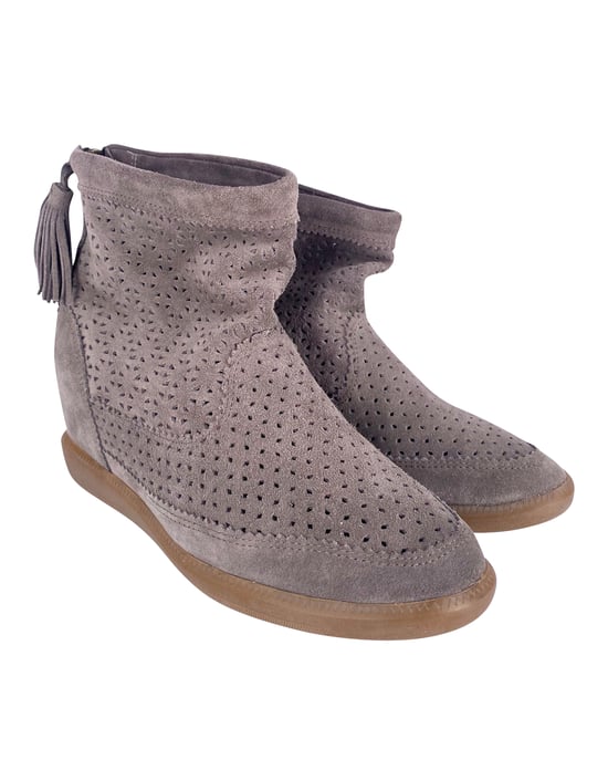 Isabel Marant fluwelen Stainer mandlaarzen in grijs suède - Image 3