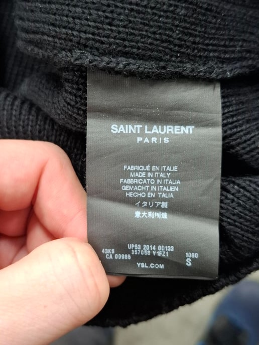 Saint Laurent trui met studs in zwarte wol - Image 4