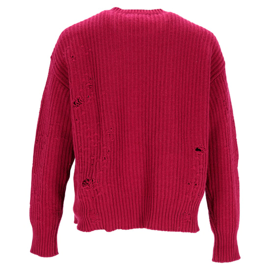 Dsquared2 trui met ronde hals en verwassen look in rode wol - Image 3