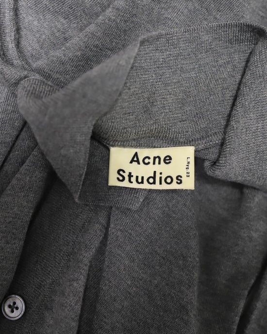 Acne Studios vest met kraag en knoopsluiting in grijze wol - Image 4