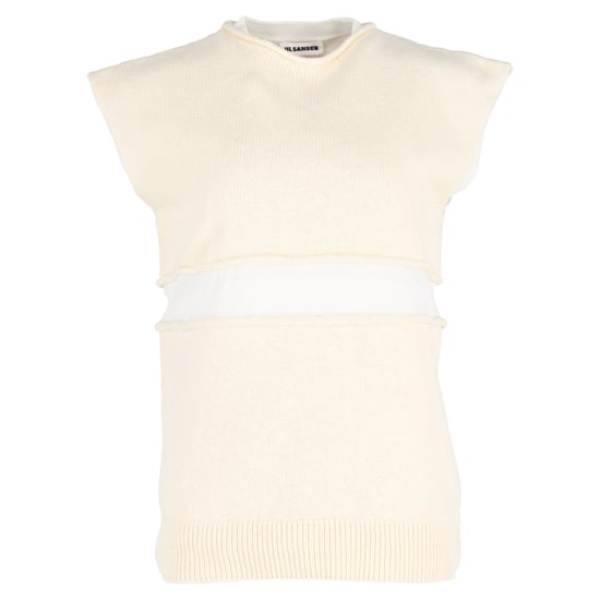 Jil Sander gebreid vest met laagjes in gele wol - Image 1